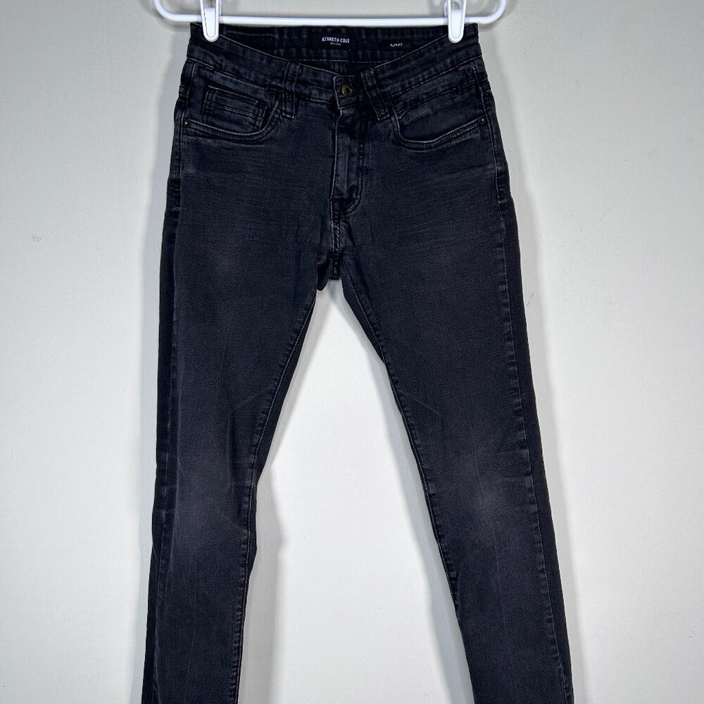 Kenneth Cole Reaction SLIM FIT Denim Jenas Men's 28 x 30 Black Casual Pants